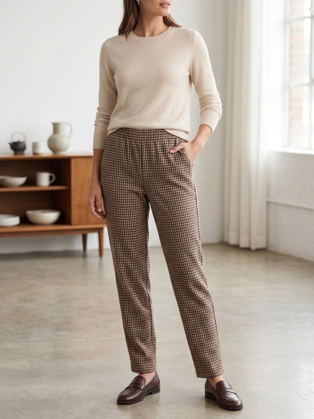ADRIENNE VITTADINI SPORT vintage houndstooth pants